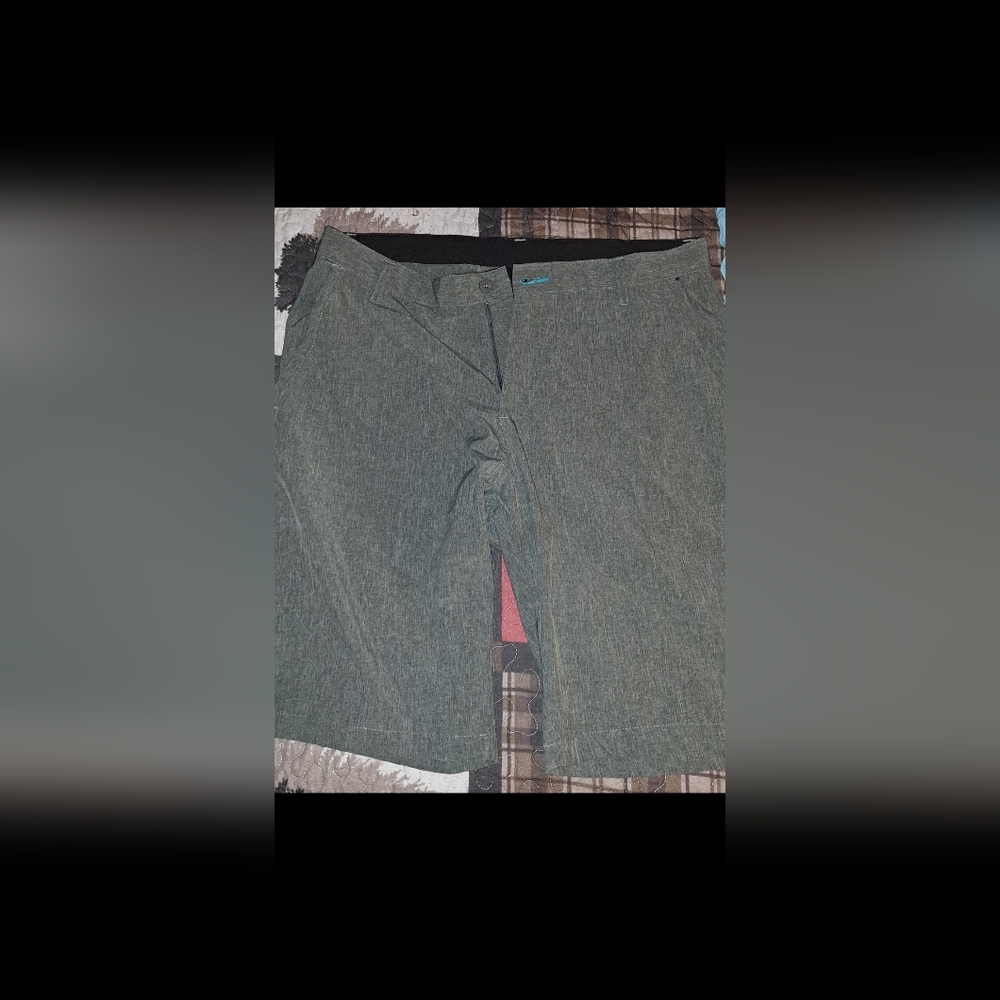 Burnside Olive Green Flat Front Shorts